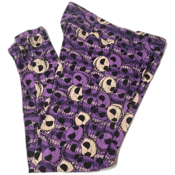 Rare LuLaRoe Nightmare Before Christmas Jack Skellington Leggings- Tall & Curvy - Picture 1 of 7